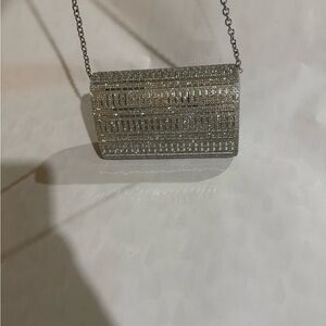 Windsor Silver Rhinestone Evening Crossbody Bag